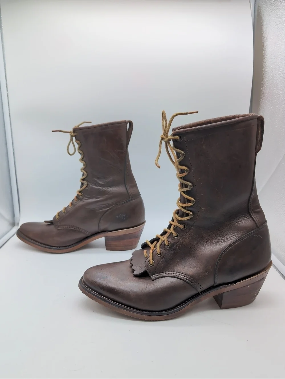 Vintage Chippewa USA 10.5 Roper Leather Boots Justin Heels